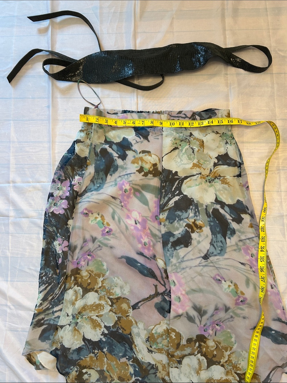Haute Hippie Floral A-Line Skirt in Olive, Pink & Cream - Picture 13 of 13